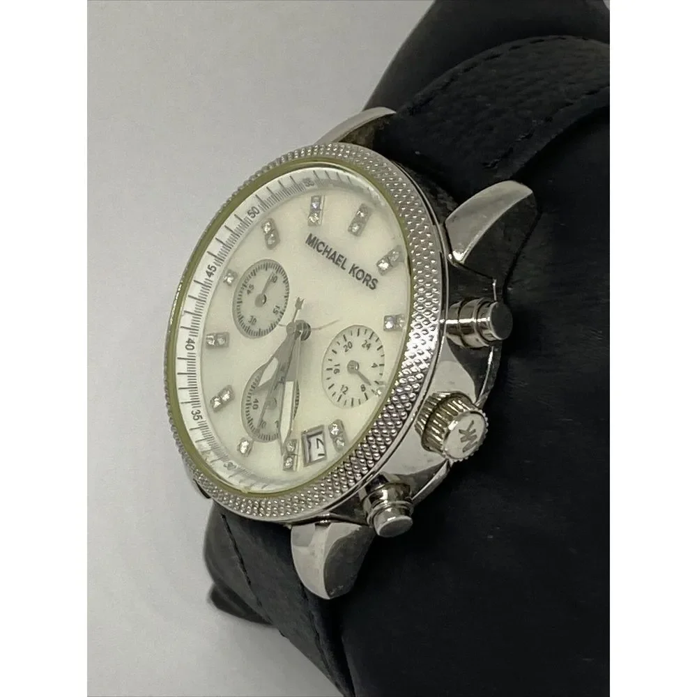 Michael Kors Ritz MK5020 Women's Black Leather Analog Dial Quartz Watch EY118 - Picture 4 of 12